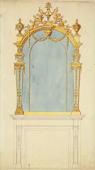 Design for a Giltwood Mirror by Thomas Chippendale